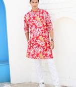 men's printed cotton kurta top- meerut collection