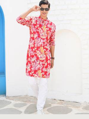 men's printed cotton kurta top- meerut collection 2