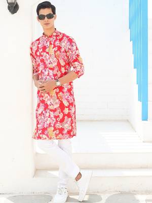 men's printed cotton kurta top- meerut collection 4