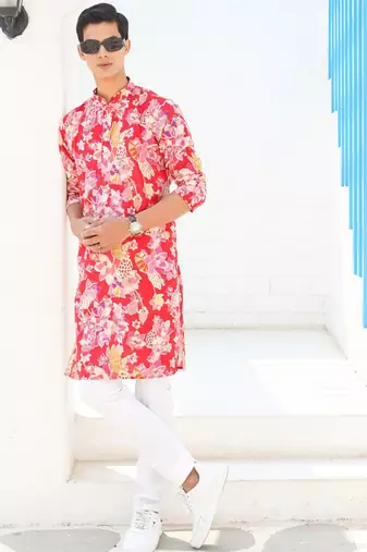 men's printed cotton kurta top- meerut collection