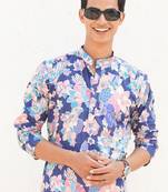 men's printed cotton kurta  with elastic payjama set- meerut collection