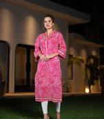  cotton pink leheriya kurta