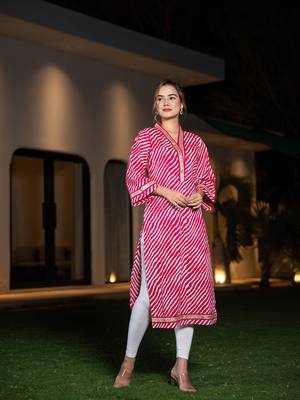  cotton pink leheriya kurta 2