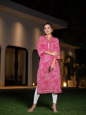  cotton pink leheriya kurta 3