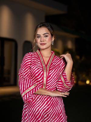  cotton pink leheriya kurta 5