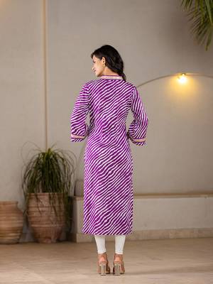  cotton purple leheriya kurta 3