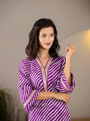  cotton purple leheriya kurta 5