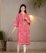  cotton red leheriya kurta