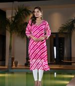  pink georgette lehriya kurta