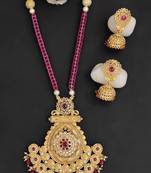 Ruby  big flower design antique pendant set