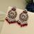Rani color kundan earrings