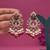 Rani color kundan earrings