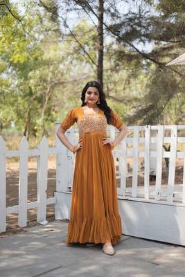 Yellow Premium Designer  Readymade Designer Gown Collections  3