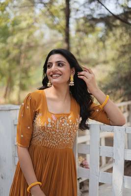 Yellow Premium Designer  Readymade Designer Gown Collections  5