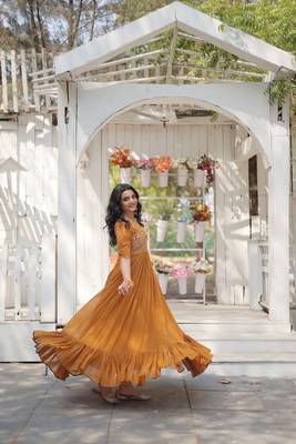 Yellow Premium Designer  Readymade Designer Gown Collections  6
