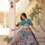 Rama color Art Silk Digital Print and Foil Embroidered Lehenga Choli