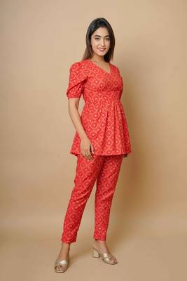 RED BANDHANI CO-ORD SET 4