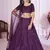 Purple Sequins And Thread Embroidered Georgette Lehenga Choli For Bride