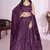 Purple Sequins And Thread Embroidered Georgette Lehenga Choli For Bride