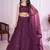 Purple Sequins And Thread Embroidered Soft Net Lehenga Choli