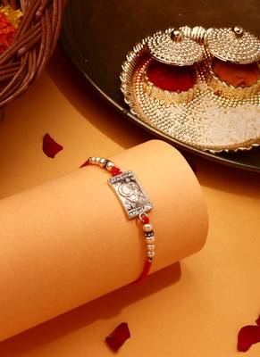 Silver Plated Om Thread Rakhi 3