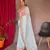 Sky Georgette Sequance work embroidary saree with Blouse