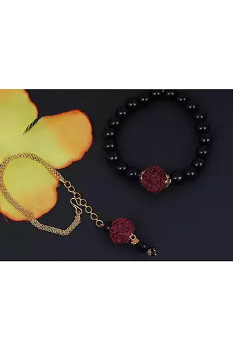 Handmade rakhi, brother combo couple pair rudraksha rakhi bracelet set for bhaiya