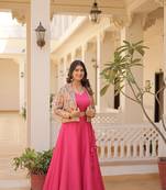 Pink Color Premium Designer  Readymade Lehenga Choli With Koti Collections