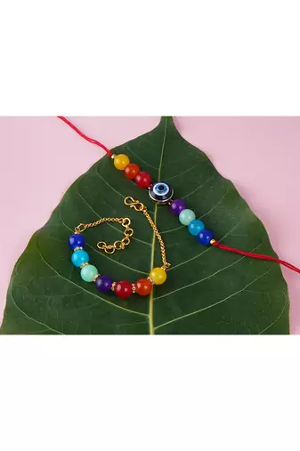 7 chakra evil eye energetic healing money magnet rakhi bracelet for spiritual connection and protection