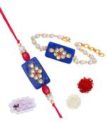 Handmade rakhi for brother combo couple pair rakhi set for bhaiya pearl beads chain rakhi bracelet