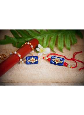 Handmade rakhi for brother combo couple pair rakhi set for bhaiya pearl beads chain rakhi bracelet 2