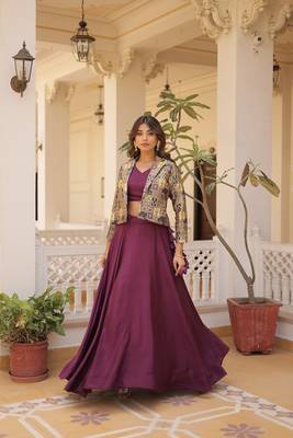 Wine Blue Color Premium Designer Readymade Lehenga Choli With Koti Collections 1