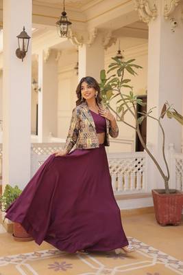 Wine Blue Color Premium Designer Readymade Lehenga Choli With Koti Collections 3