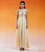 Ivory embroidered jumpsuit cross jumpsuit