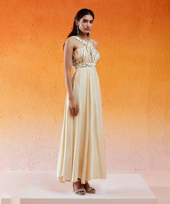 Ivory embroidered jumpsuit cross jumpsuit 2