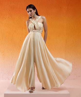 Ivory embroidered jumpsuit cross jumpsuit 3