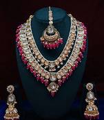 Bridal 2 Layer Maharani Haar  Wedding Earring Necklace Jewellery Set