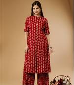 Women's Cotton Floral Print  Kurta Palazzo