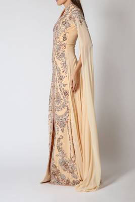 Beige Georgette Zari Work Kaftan  2