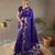 Violet Assami style of silk bland copper golden and silver zari weaving saree with Blouse