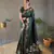 Green Assami style of silk bland copper golden and silver zari weaving saree with Blouse