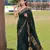 Women Dark Green Soft Banarasi silk blend Saree Zari Weaving Rich Pallu Saree With Blouse For Women