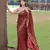 Women Dark Maroon Soft Banarasi silk blend Saree Zari Weaving Rich Pallu Saree With Blouse For Women