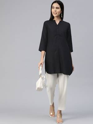 Ayaany women collared u shape hem smart tunic 1