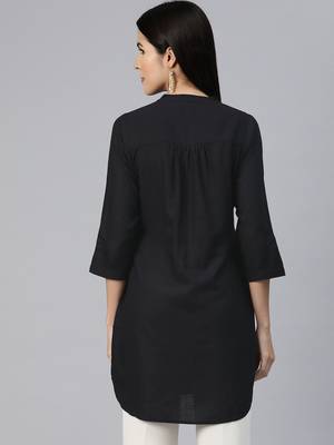 Ayaany women collared u shape hem smart tunic 4