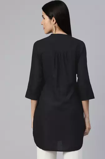 Ayaany women collared u shape hem smart tunic