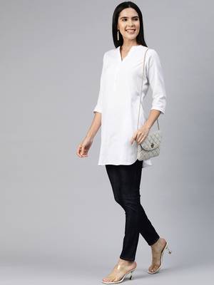 Ayaany women collared u shape hem smart tunic 1