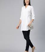 Ayaany women collared u shape hem smart tunic
