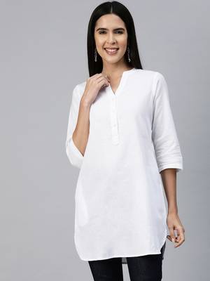 Ayaany women collared u shape hem smart tunic 2