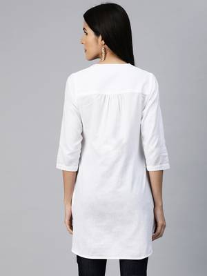 Ayaany women collared u shape hem smart tunic 4